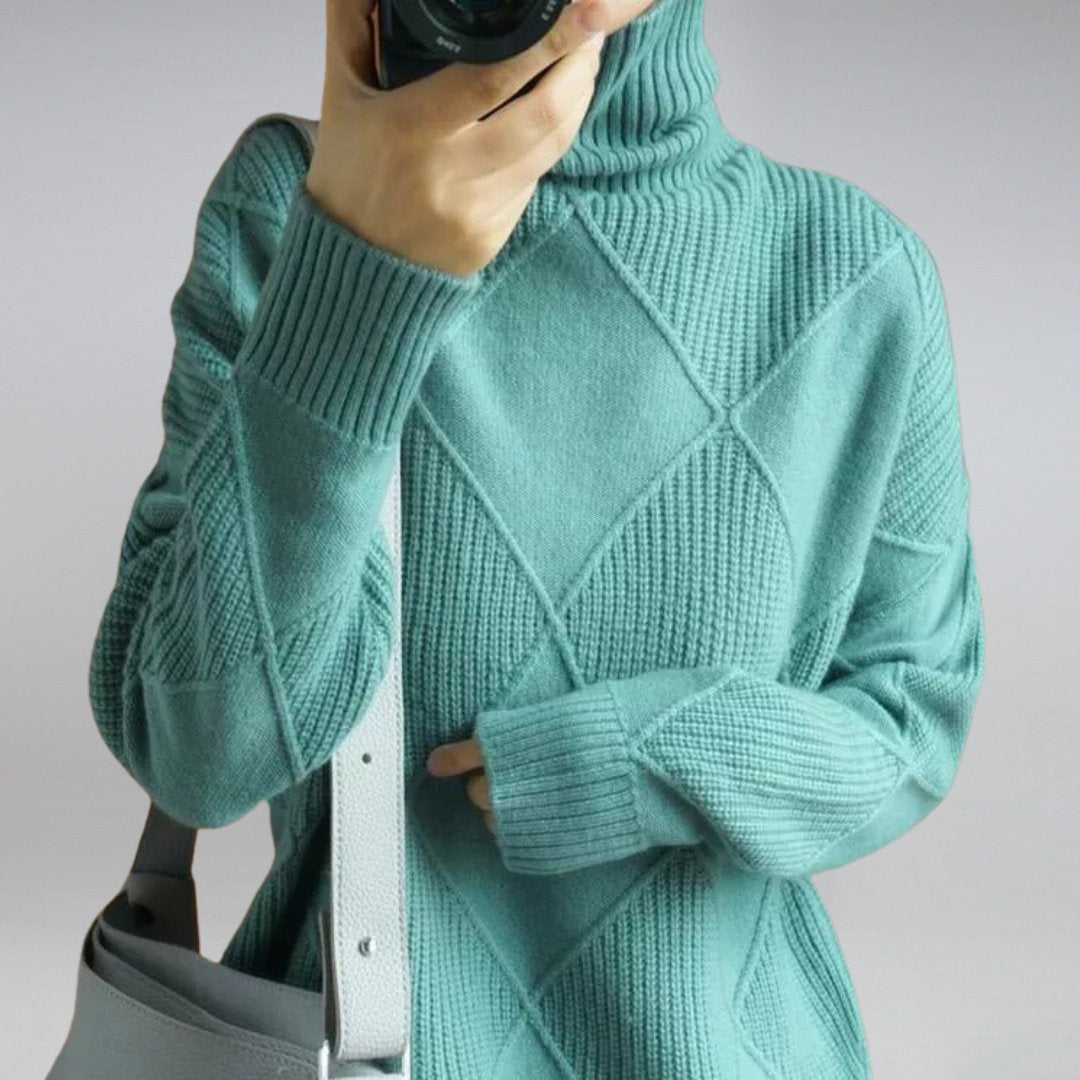 Women's Knit Turtleneck Sweater for Everyday Layering - Yong