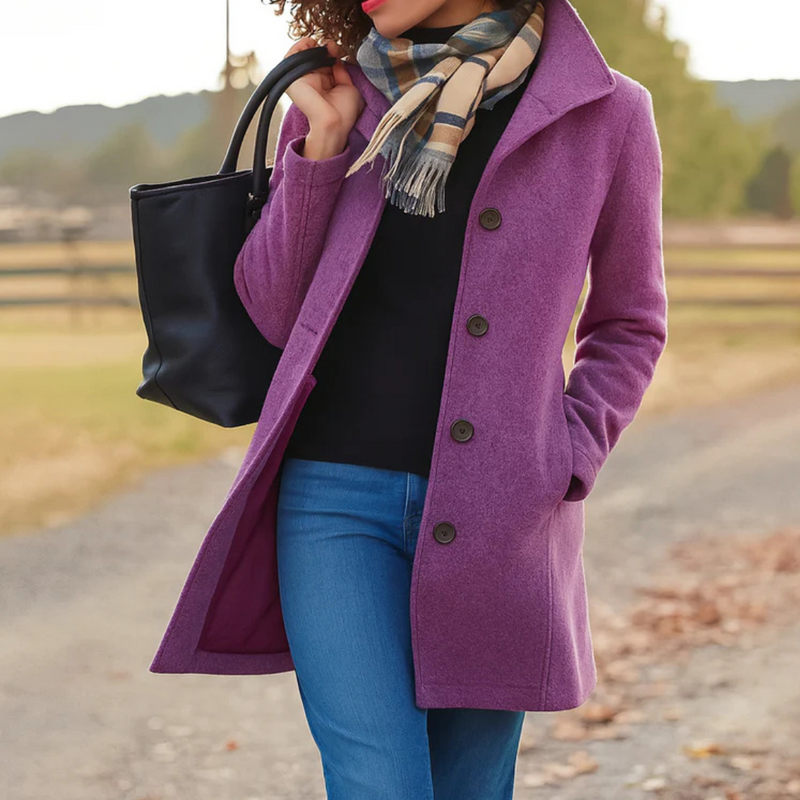 Women's Wool Trench Coat – Longline Button Front
