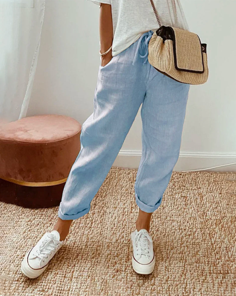 Luna | Retro Print Wide-Leg Pants