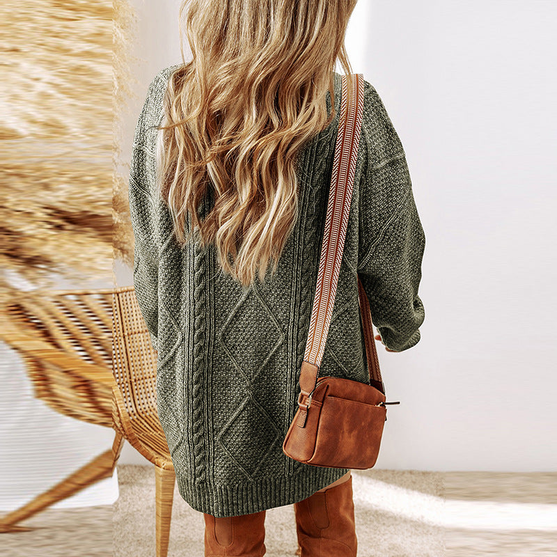 Women's Cable Knit Sweater Dress - Matilda Wood