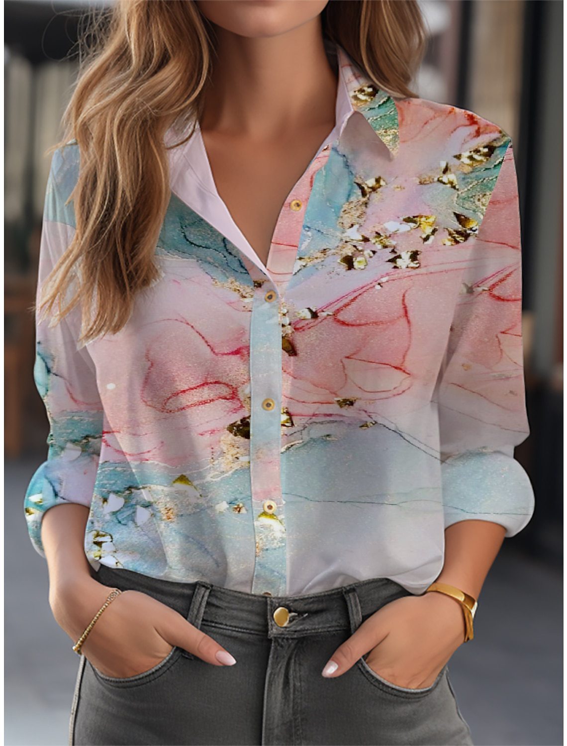 Inge | Floral Button-Up Blouse