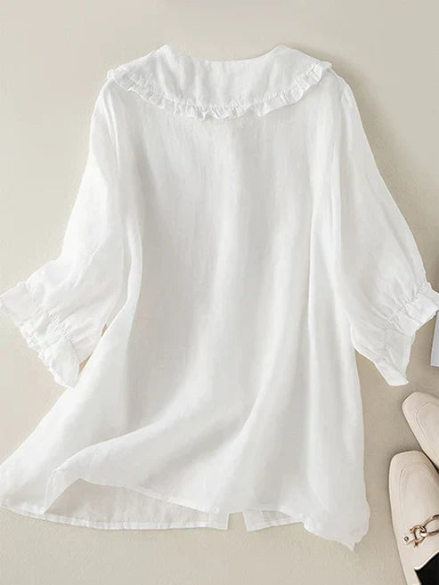 Elise | Peter Pan Collar Linen Shirt