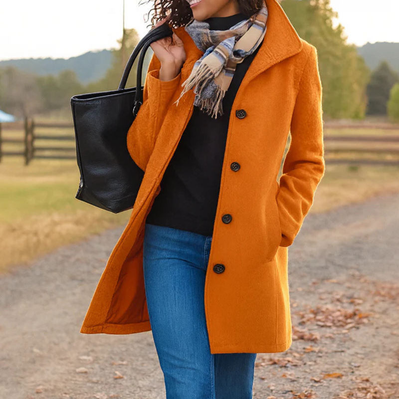 Women's Wool Trench Coat – Longline Button Front