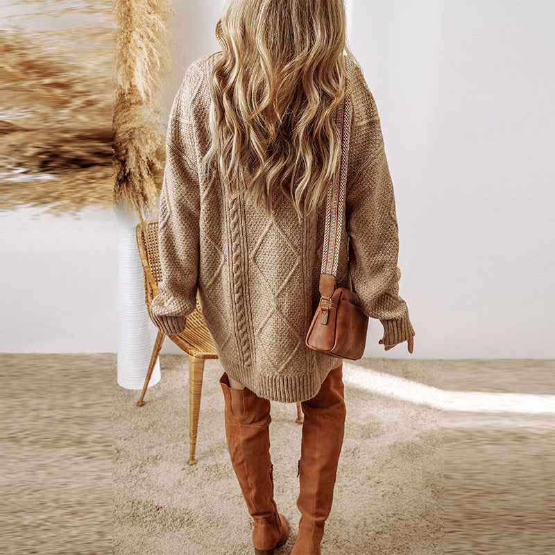 Women's Cable Knit Sweater Dress - Matilda Wood