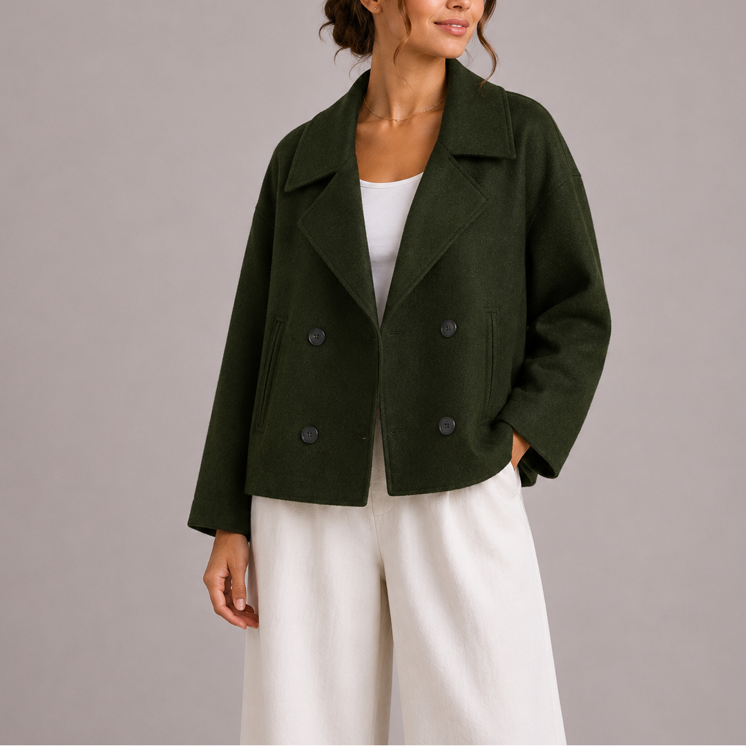 Women's Minimalist Fitted Jacket – Structured Tailored Style