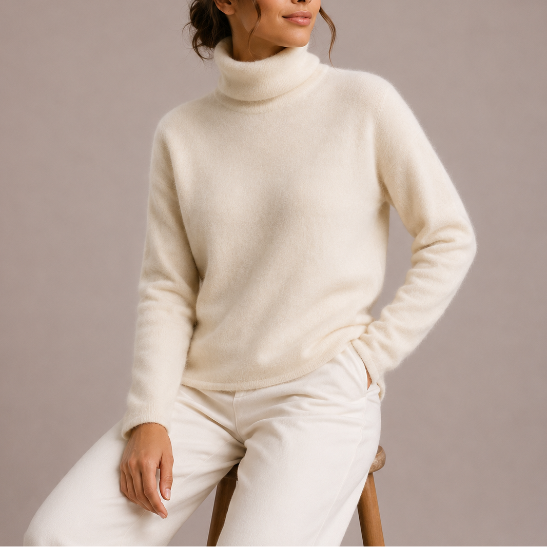 Women's Soft Knit Turtleneck Sweater, Regular Fit and Long Sleeves