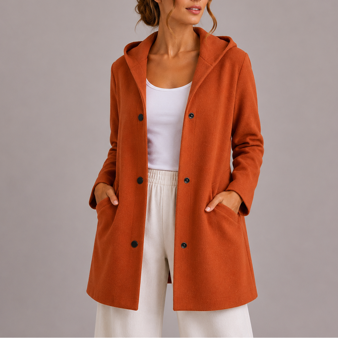 Women's Casual Hooded Cardigan – Longline with Pockets