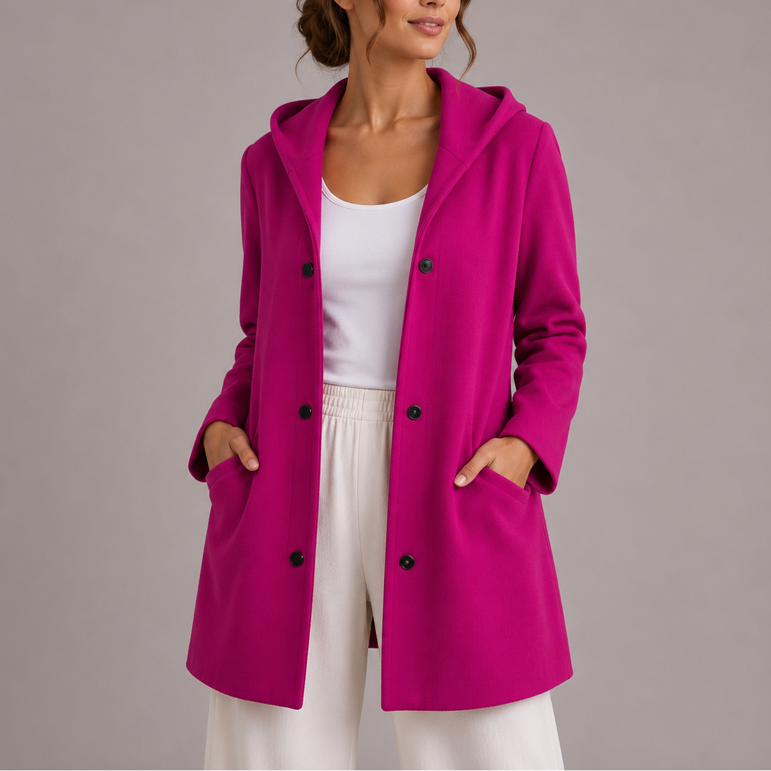 Women's Casual Hooded Cardigan – Longline with Pockets