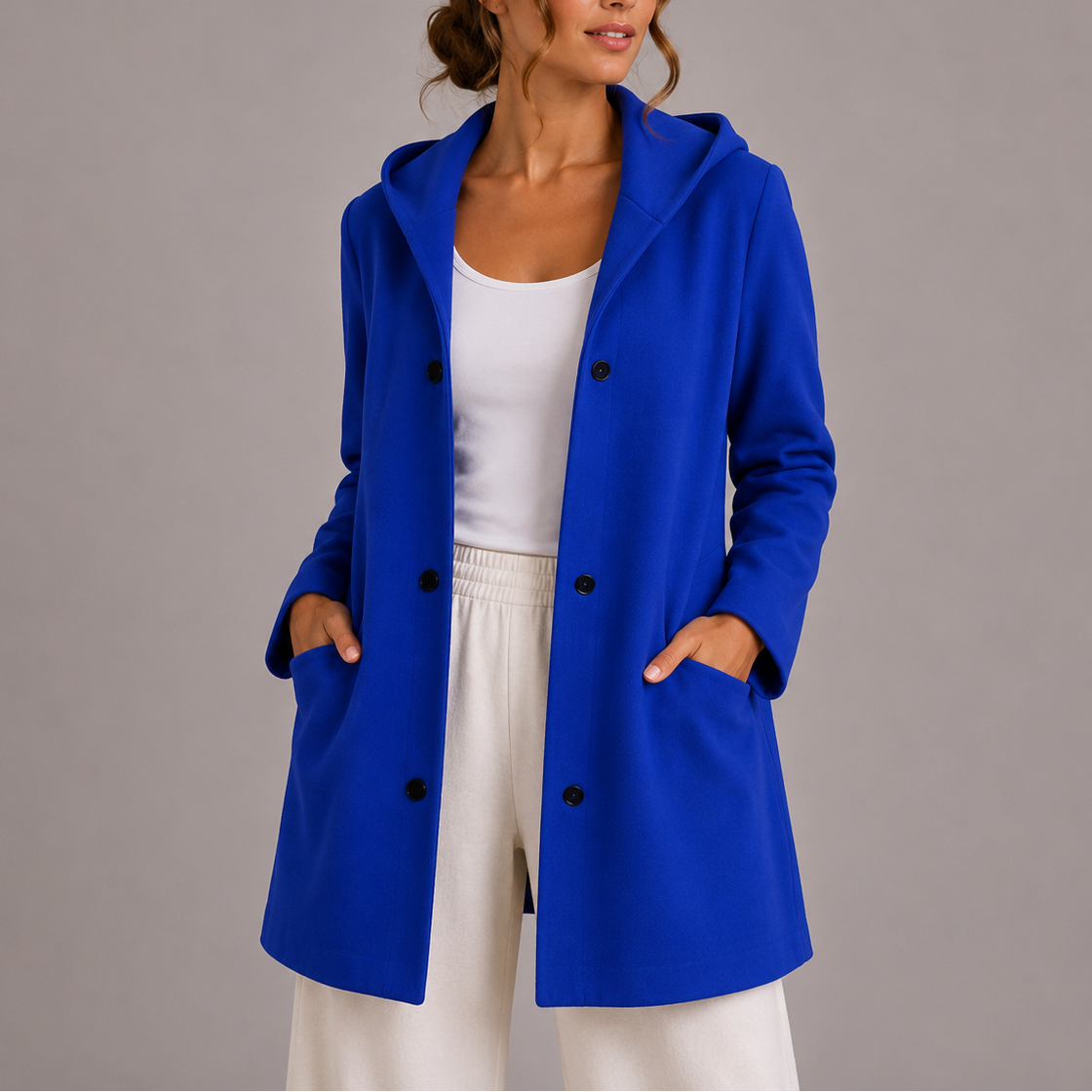 Women's Casual Hooded Cardigan – Longline with Pockets