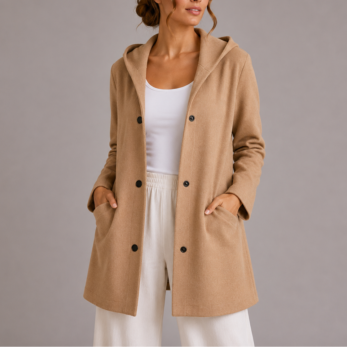 Women's Casual Hooded Cardigan – Longline with Pockets