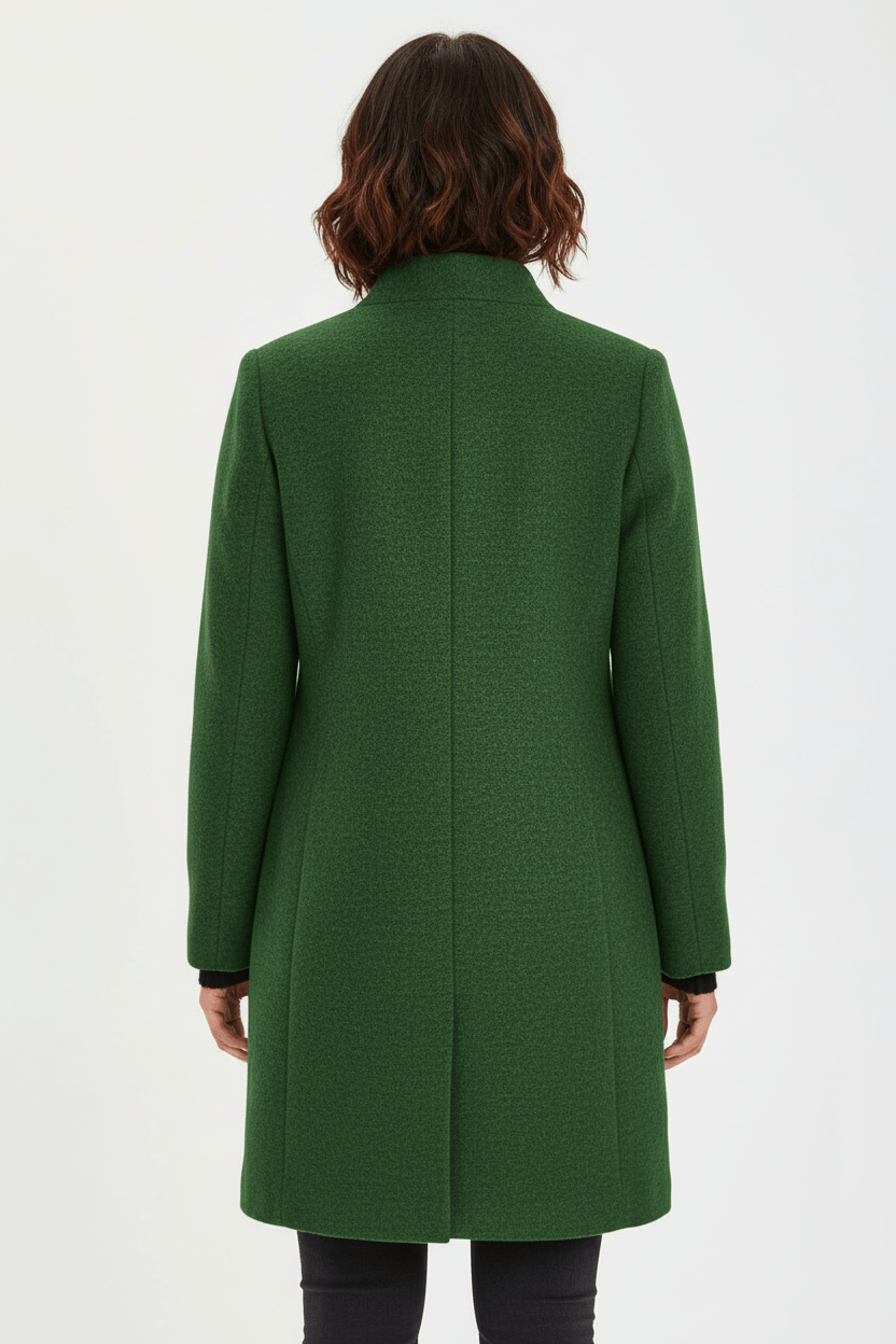 Women's Button-Front Coat, Tailored Fit with Stand Collar