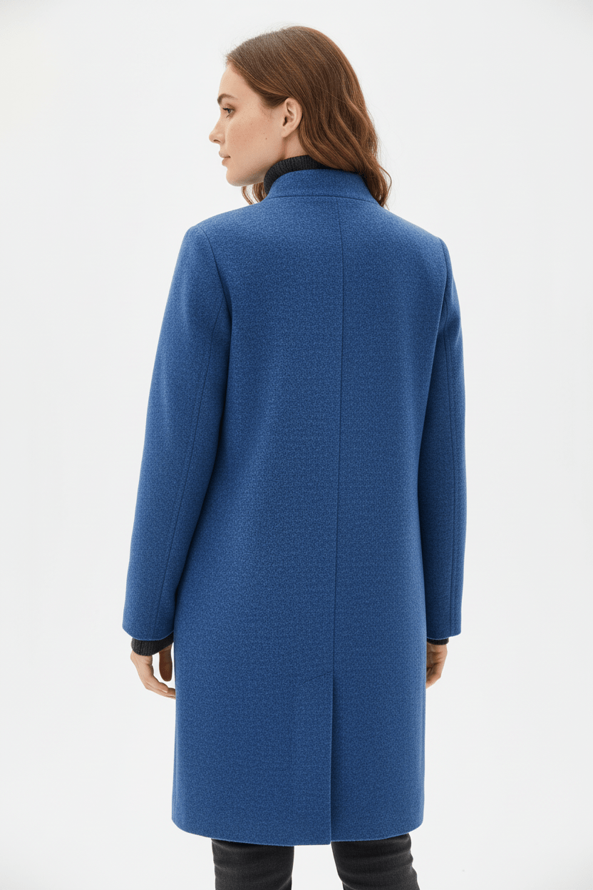 Women's Button-Front Coat, Tailored Fit with Stand Collar