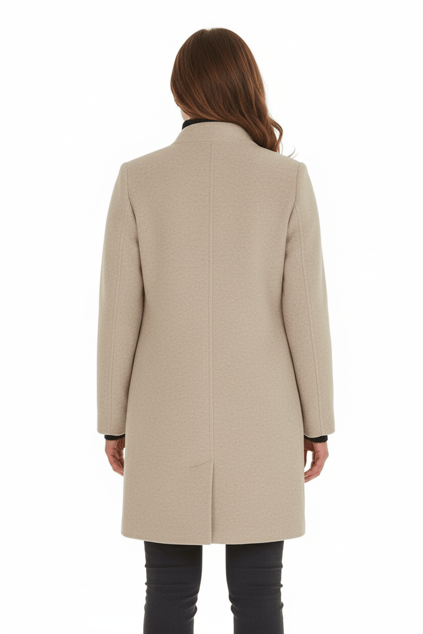 Women's Button-Front Coat, Tailored Fit with Stand Collar