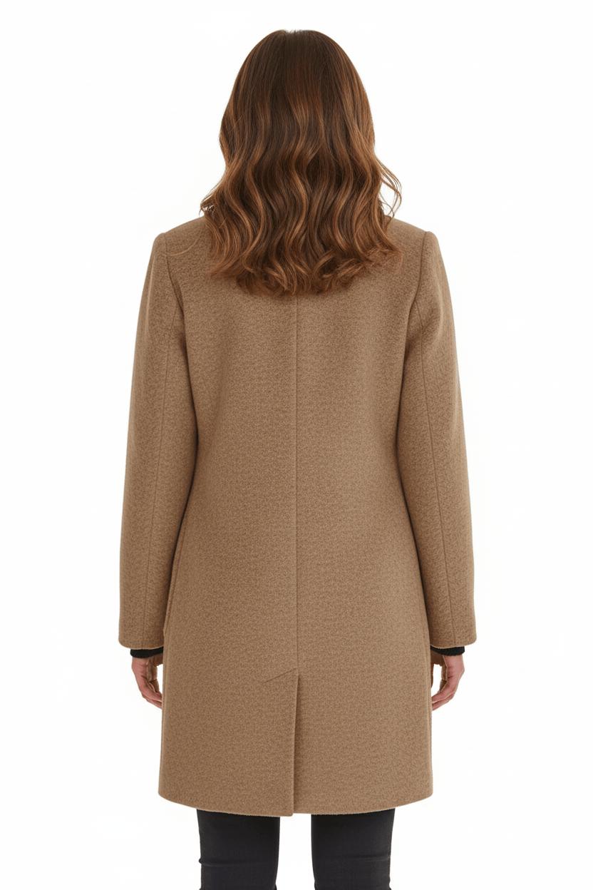 Women's Button-Front Coat, Tailored Fit with Stand Collar