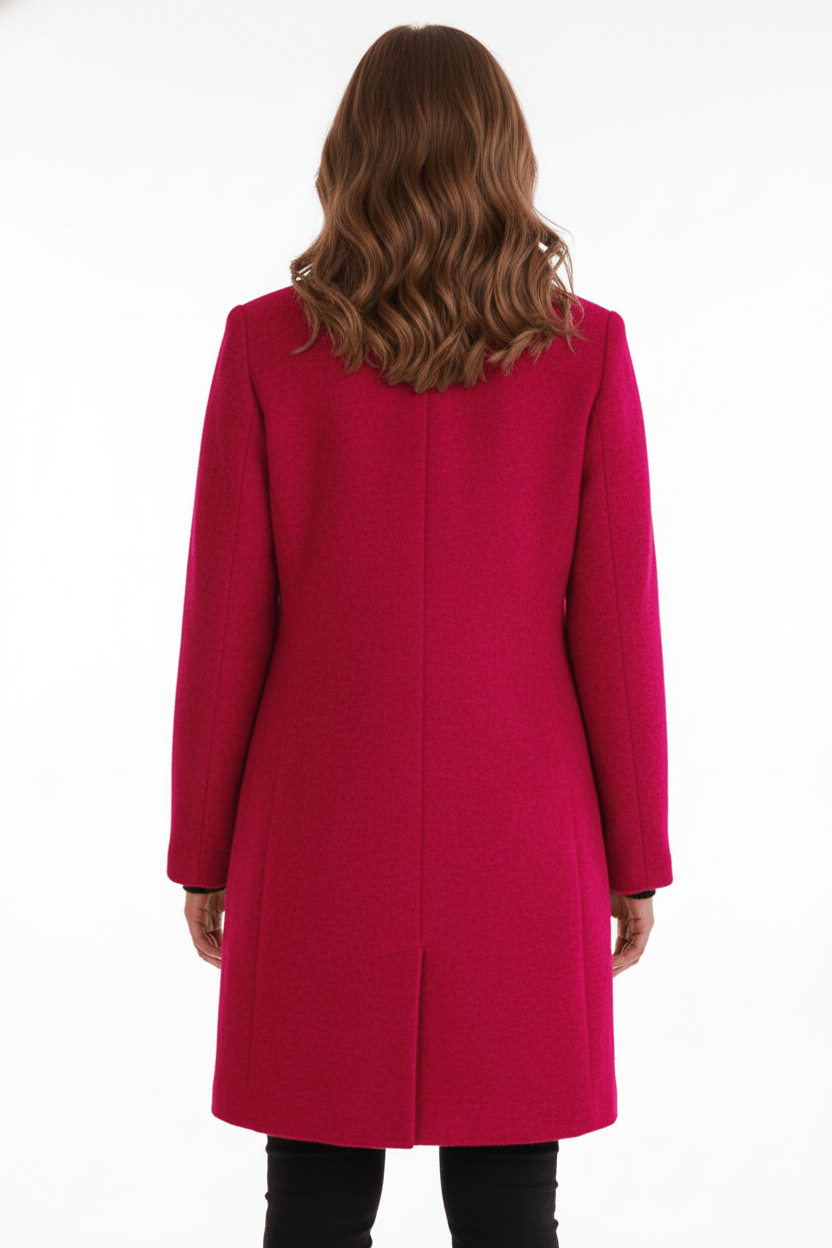 Women's Button-Front Coat, Tailored Fit with Stand Collar