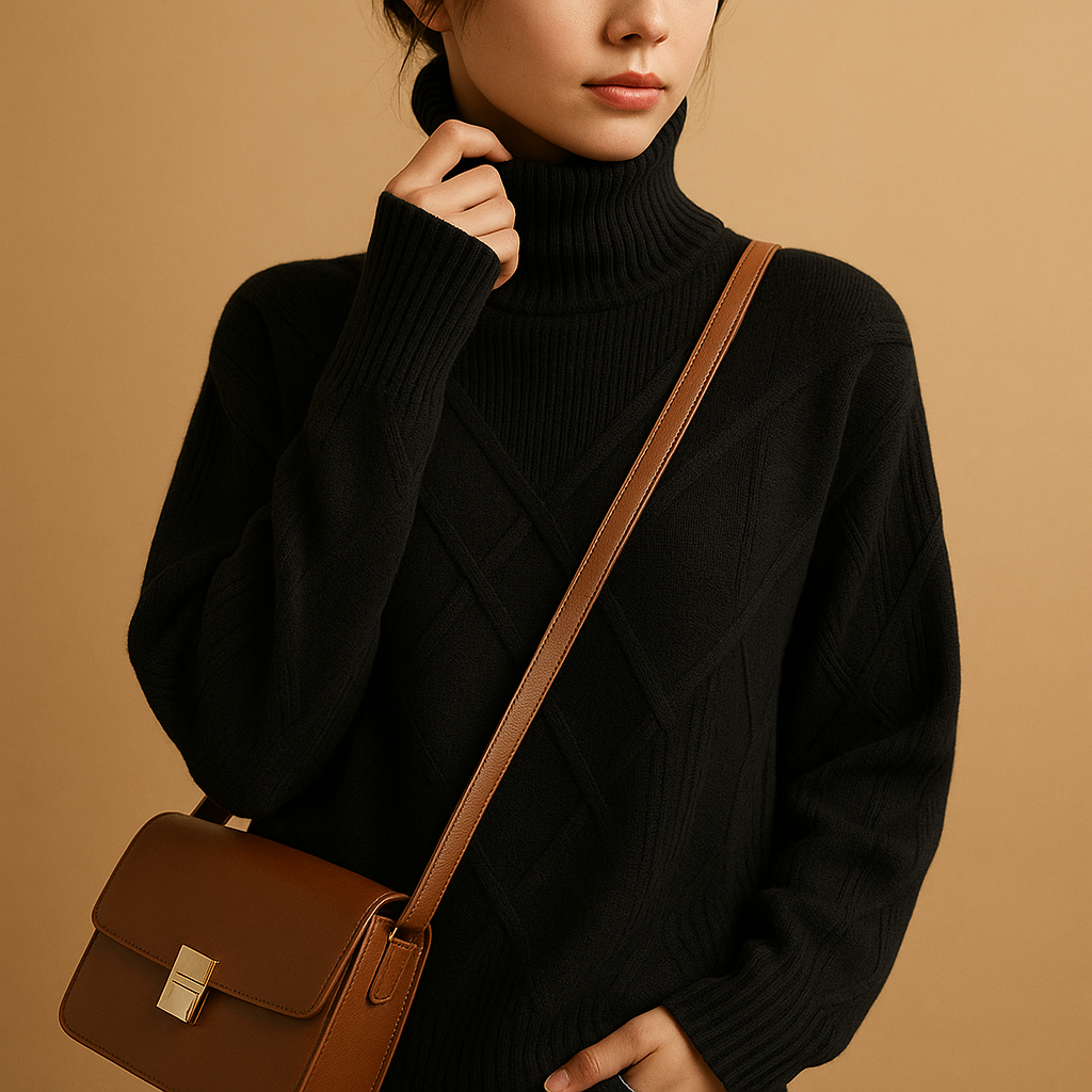 Women's Lightweight Knit Turtleneck Sweater for Layering - Ellie