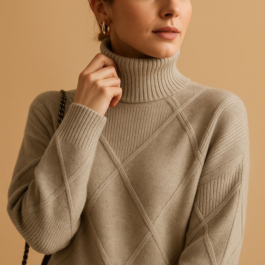 Women's Lightweight Knit Turtleneck Sweater for Layering - Ellie