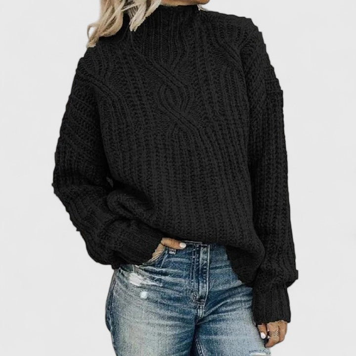 Women's Lightweight Draped Sweater, Long Sleeves - Celestine