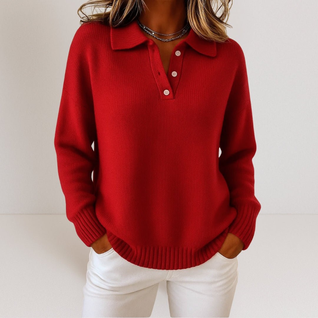 Nora | Polo Collar Knit Sweater