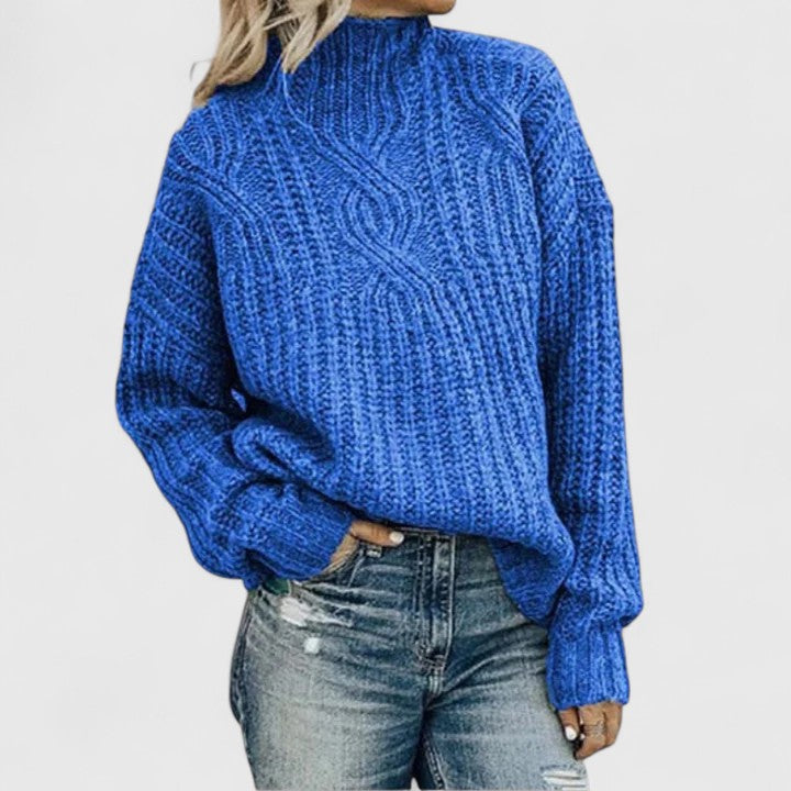 Women's Lightweight Draped Sweater, Long Sleeves - Celestine