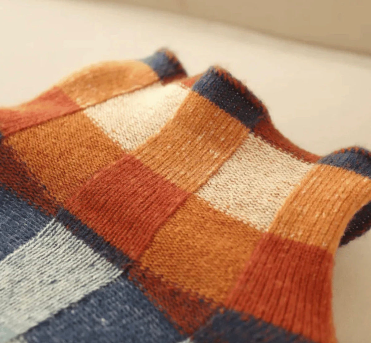 Women's Cashmere Turtleneck Sweater, Relaxed Patchwork Knit - Ravel
