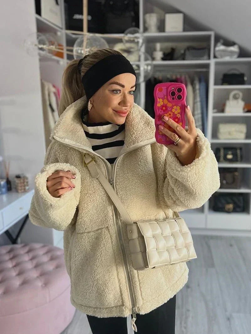 Women's Open-Front Teddy Coat, Relaxed Fit - Aven