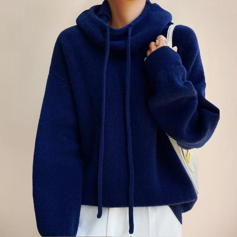 Amara | Cowl Neck Hooded Sweater