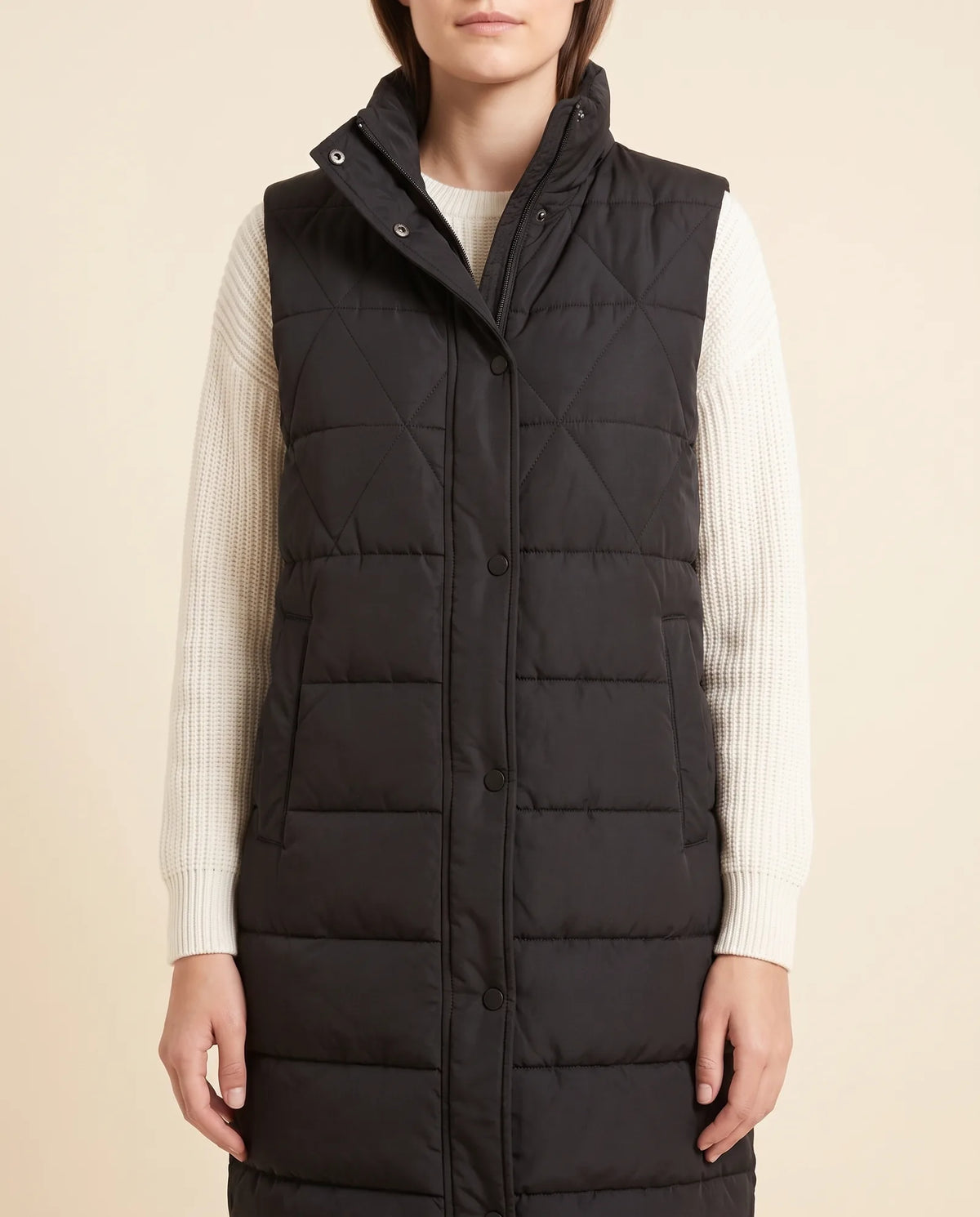 Women's Esme Longline Hooded Sleeveless Puffer Vest