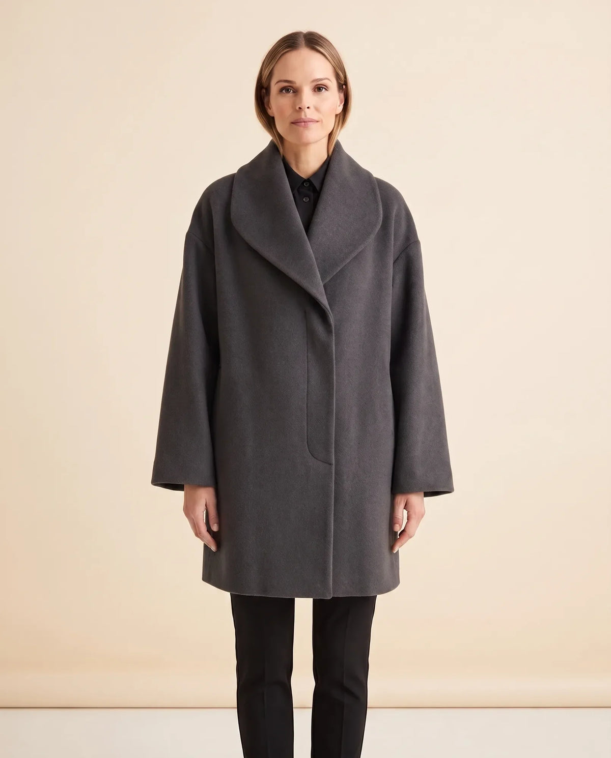 Opal Wrap Coat for Women - Shawl Collar Swing Fit