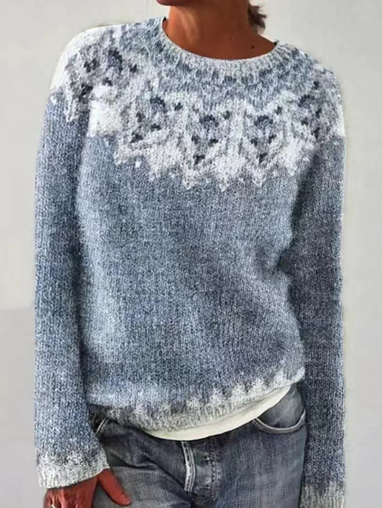 Women's Nordic Pattern Crewneck Sweater, Relaxed Fit - Brenwyn