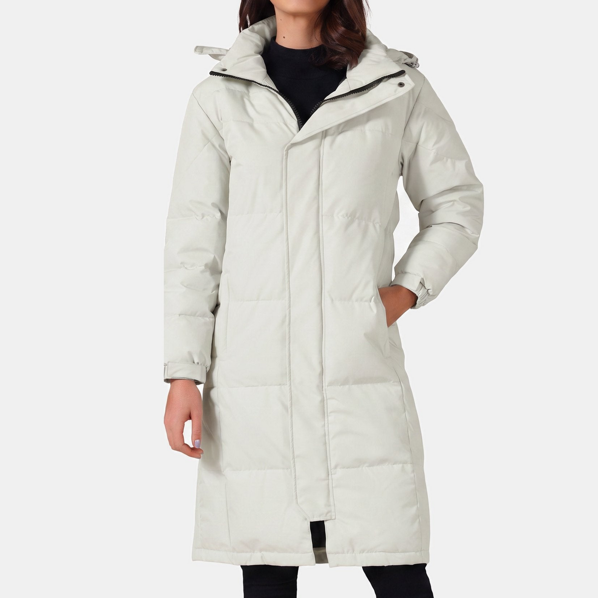Women's Long Puffer Coat – Winter Zip Jacket