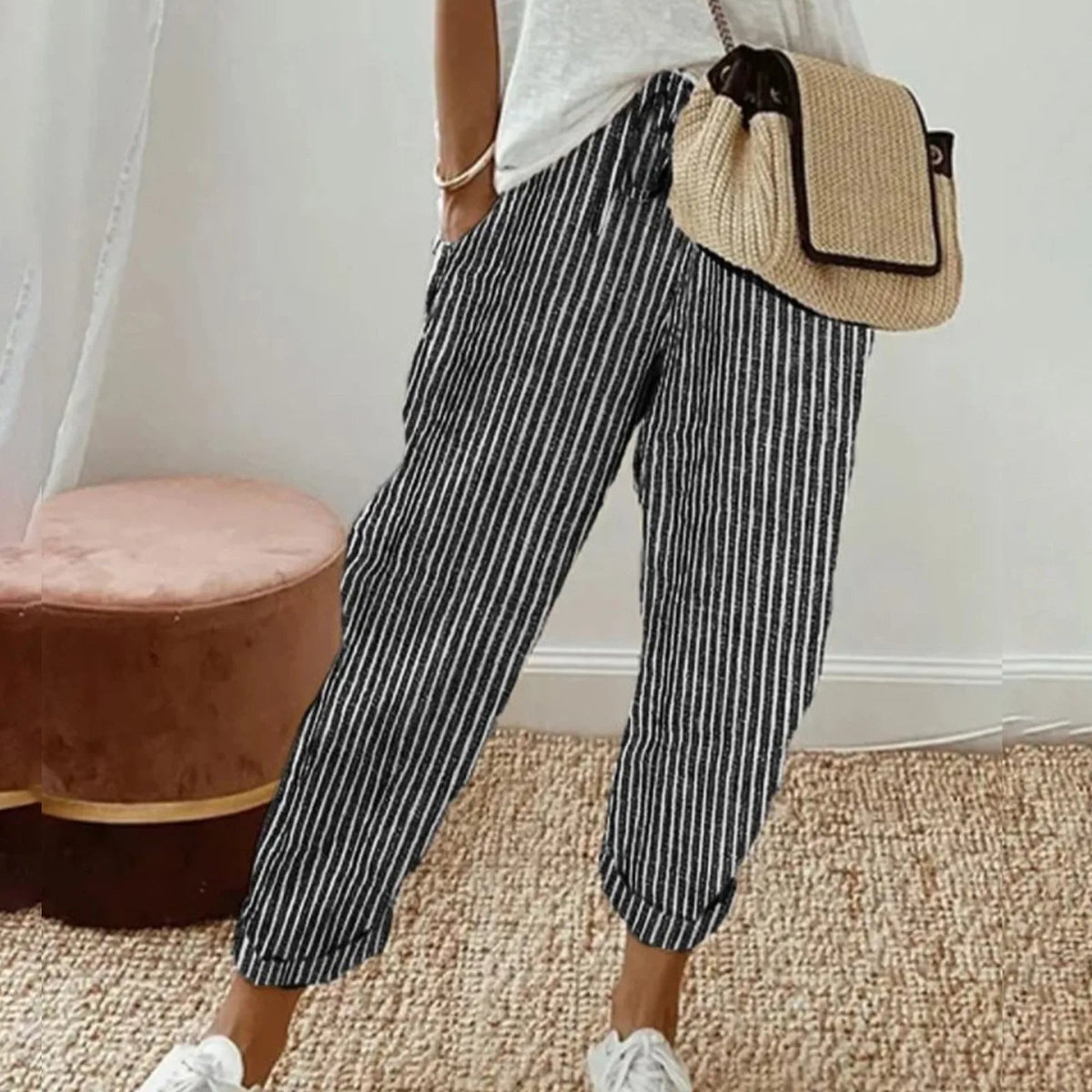 Luna | Retro Print Wide-Leg Pants