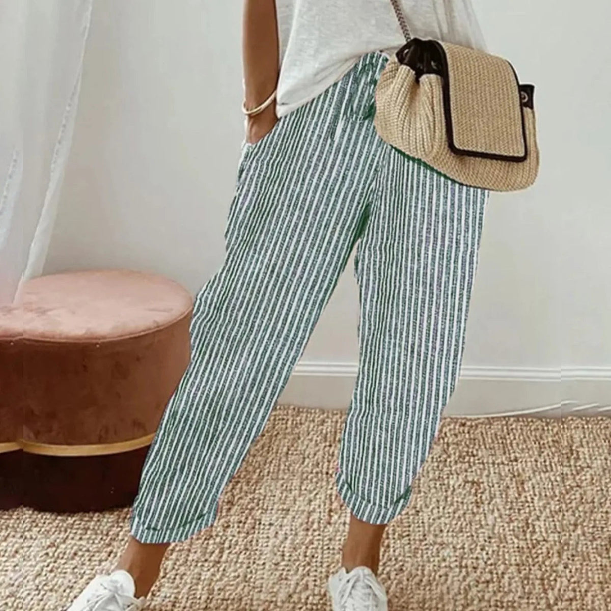 Luna | Retro Print Wide-Leg Pants