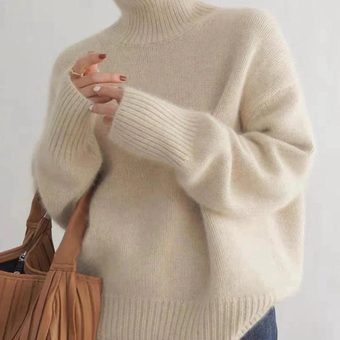 Women's Oversized Ribbed Turtleneck Sweater - Ottilie