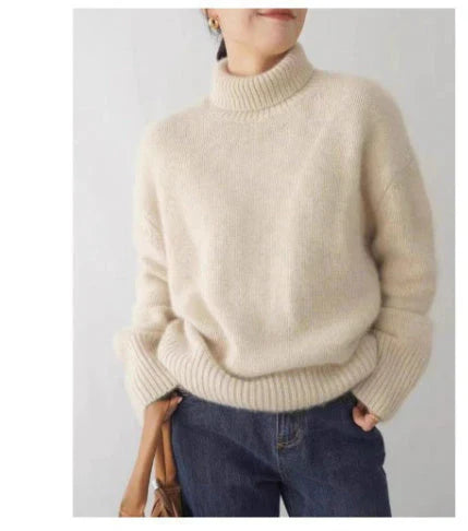 Women's Oversized Ribbed Turtleneck Sweater - Ottilie