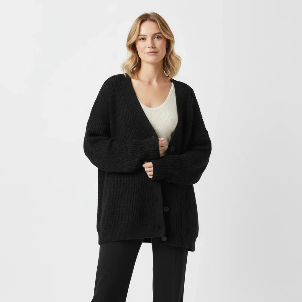 Women's Oversized Ribbed Knit Cardigan