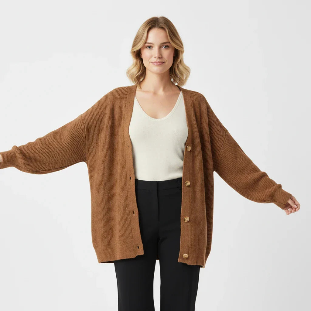 Women's Oversized Ribbed Knit Cardigan