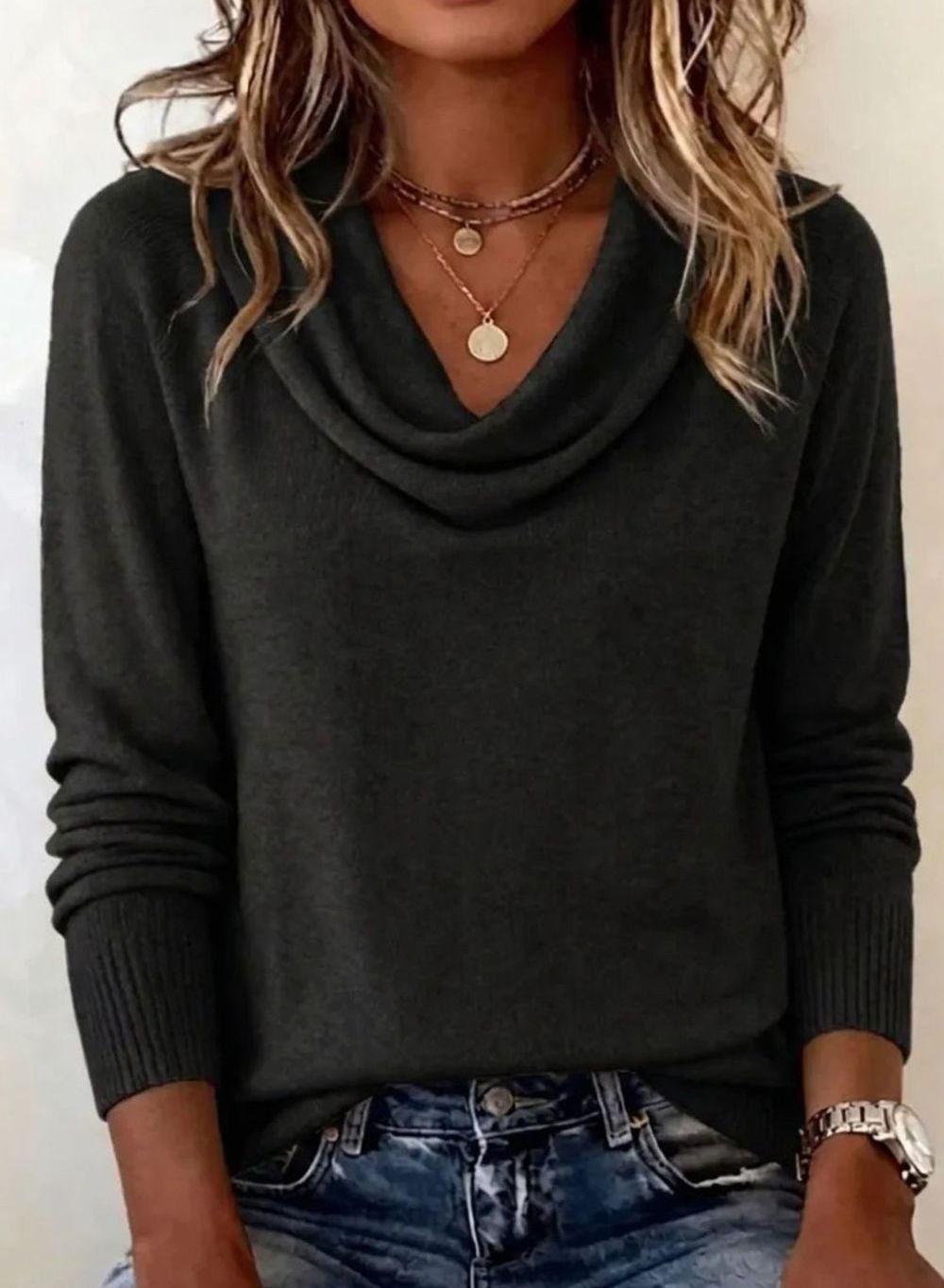 Ella | Soft Knit Cowl Neck Sweater