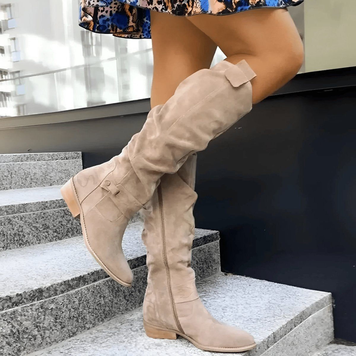 Phoebe | Women's Faux-Suede Slouch Knee-High Boots