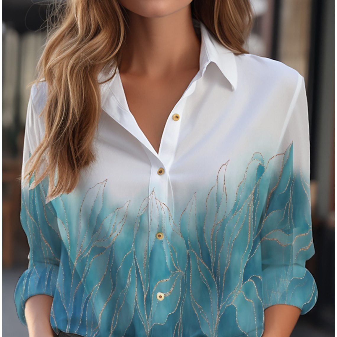 Inge | Floral Button-Up Blouse