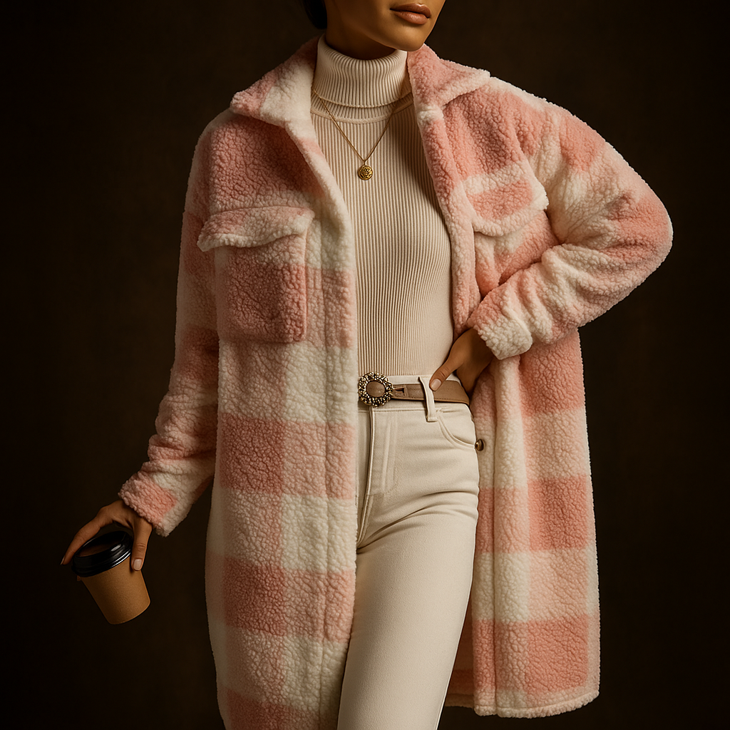 Women's Long Fleece Coat, Layering Fit - Ellen