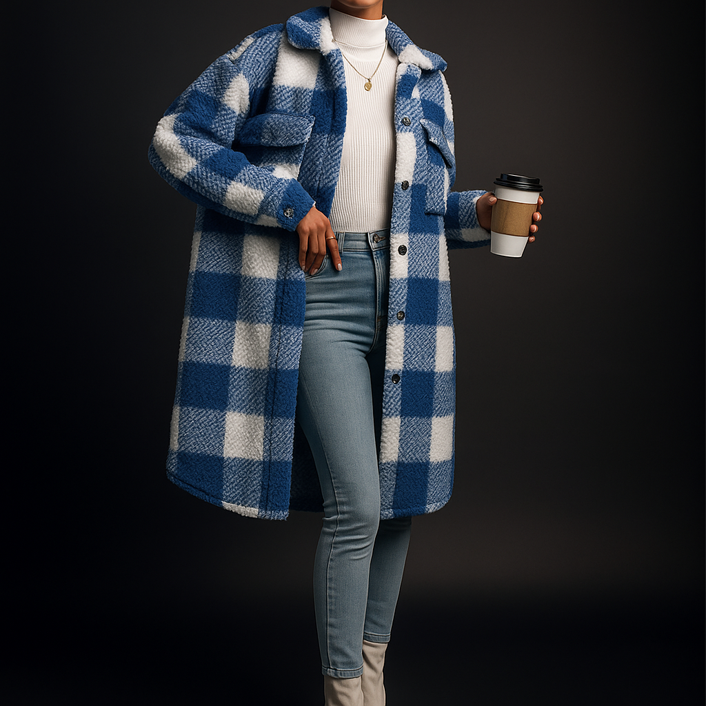 Women's Long Fleece Coat, Layering Fit - Ellen