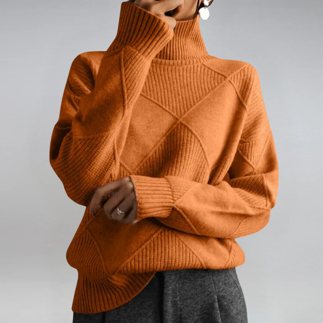 Women's Turtleneck Sweater, Relaxed Cashmere Blend Knit - Lauren