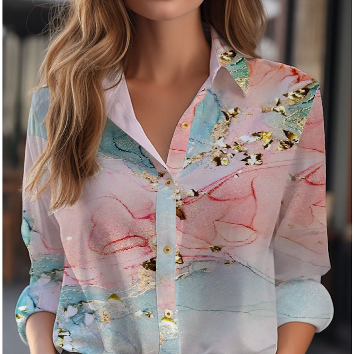 Inge | Floral Button-Up Blouse