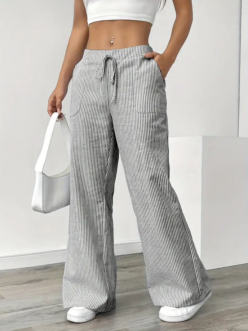 Karina | Striped Wide-Leg Pants