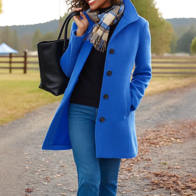 Women's Wool Trench Coat – Longline Button Front