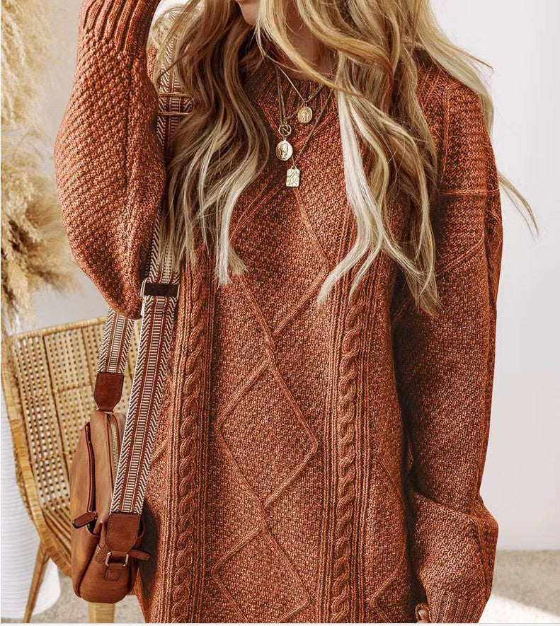Women's Cable Knit Sweater Dress - Matilda Wood