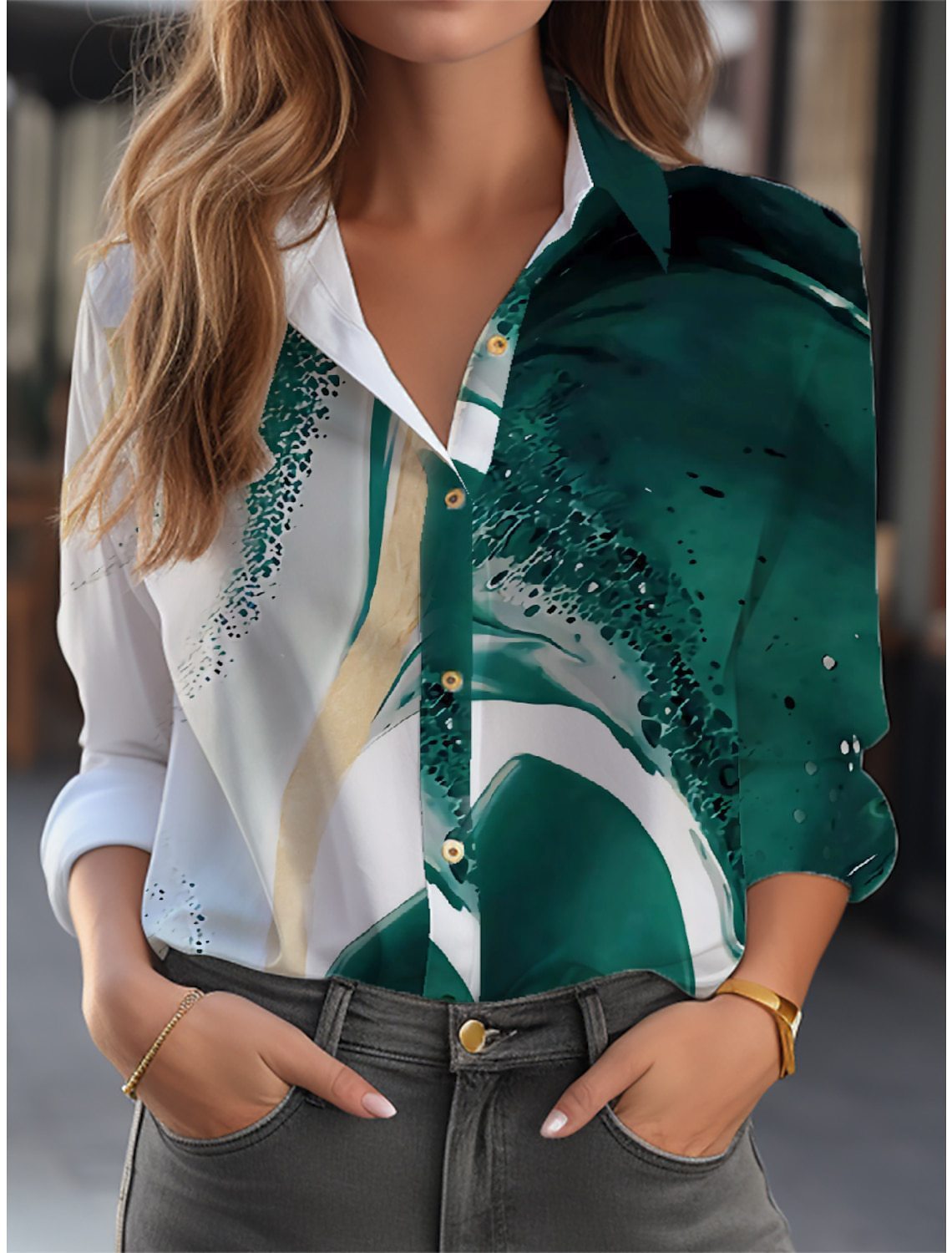 Inge | Floral Button-Up Blouse