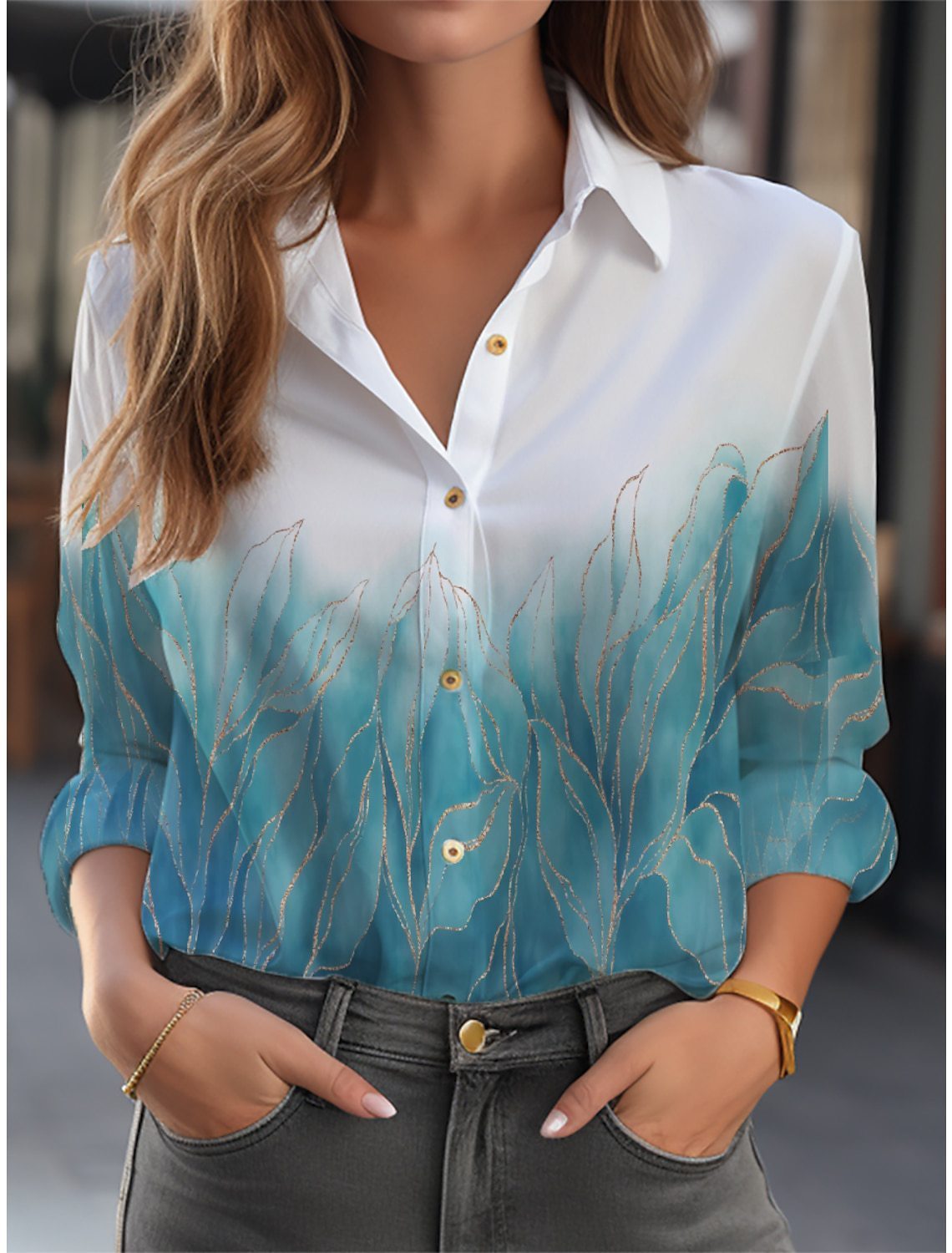 Inge | Floral Button-Up Blouse
