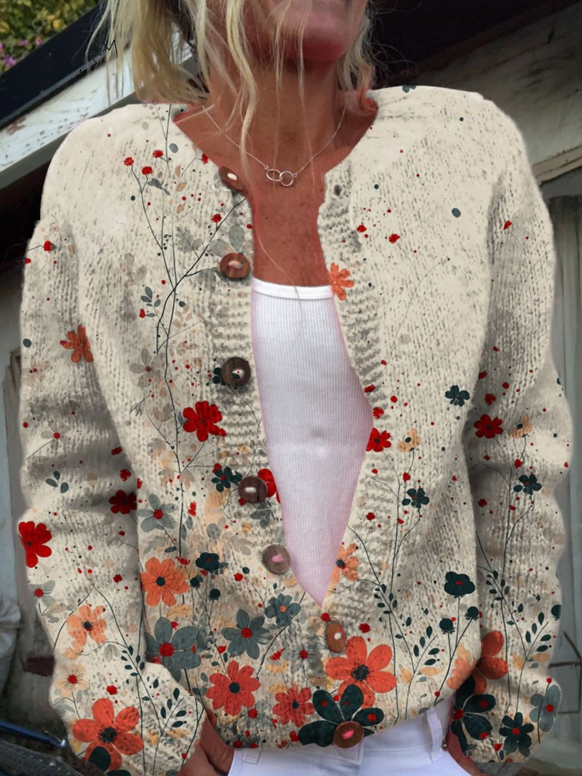 Flora | Vintage Floral Button-Up Cardigan